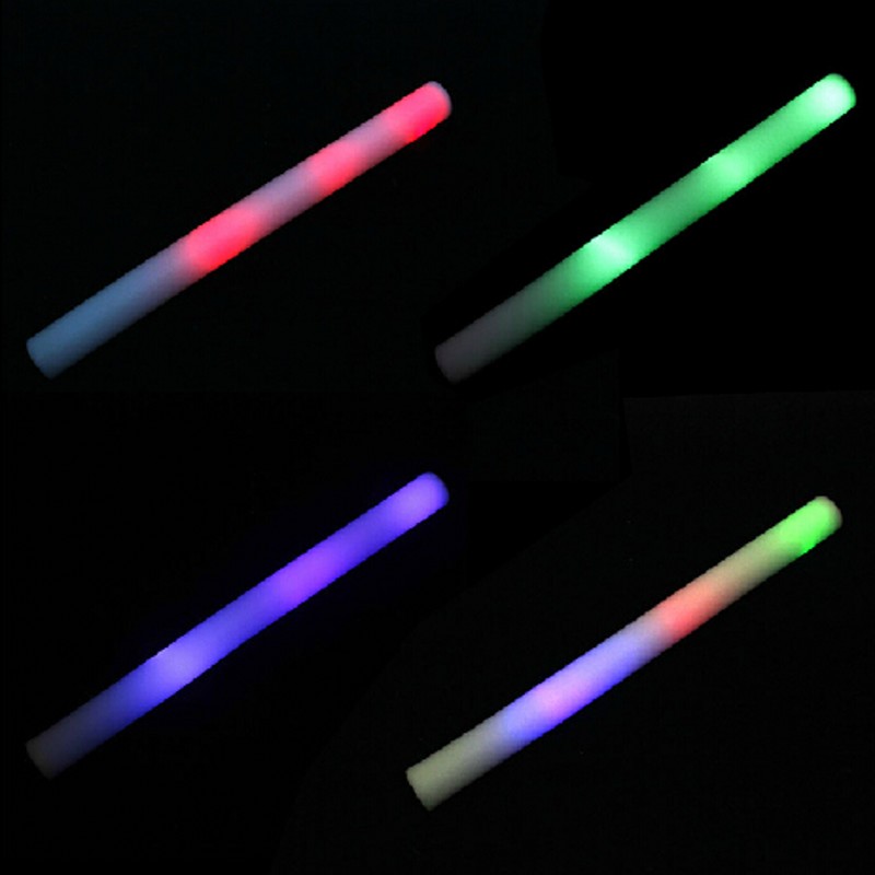 12pieces/lot led foam stick light multi color changing glow sticks wand baton for party festival concert cheering - Click Image to Close