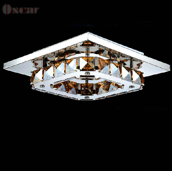 12w led ceiling light amber crystal lamp living room hallway lights bedroom balcony porch ceiling lamps ac85-260v lighting - Click Image to Close