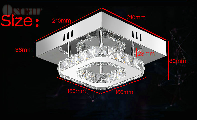 12w led ceiling light crystal lamp living room hallway lights bedroom balcony porch ceiling lamps lighting ac85-260v - Click Image to Close