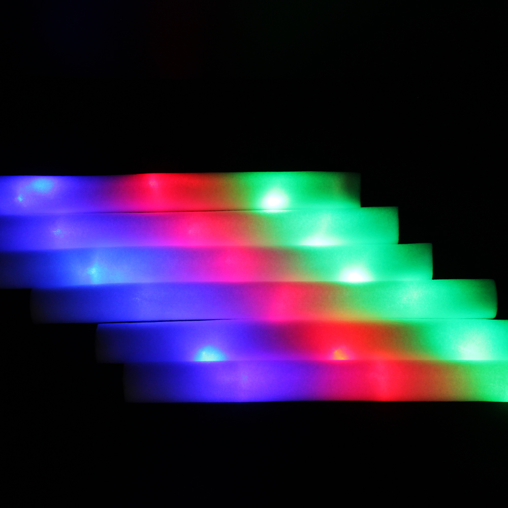 20pcs/lot 3 modes led foam stick light multi color stick colors changing glow foam stick for wedding party festival christmas