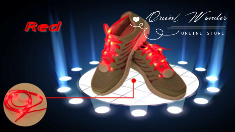 20pcs/lot, retail and whole nylon led strap shoelace flashing colorful led shoe laces light