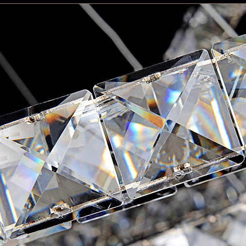 20w,led crystal pendant light, modern square stainless steel plating#sl-cr-500sq