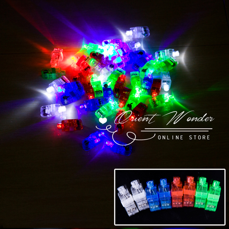 ,30 pcs/lot led finger light wedding party ktv glowing light up toys halloween christmas festival flashlight