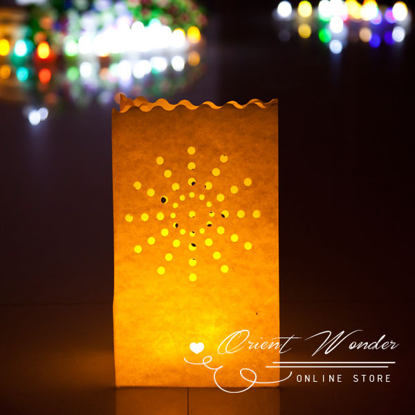 400pcs heart candle paper lantern bag, luminary tealight holder paper bag for wedding party event christmas decoration