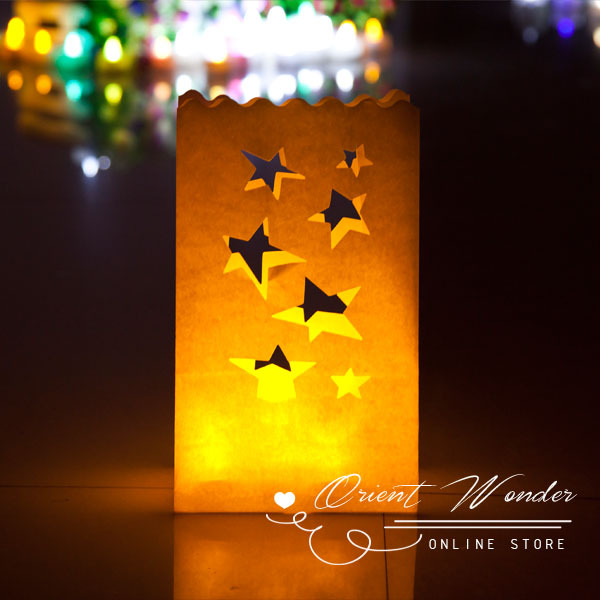 400pcs heart candle paper lantern bag, luminary tealight holder paper bag for wedding party event christmas decoration