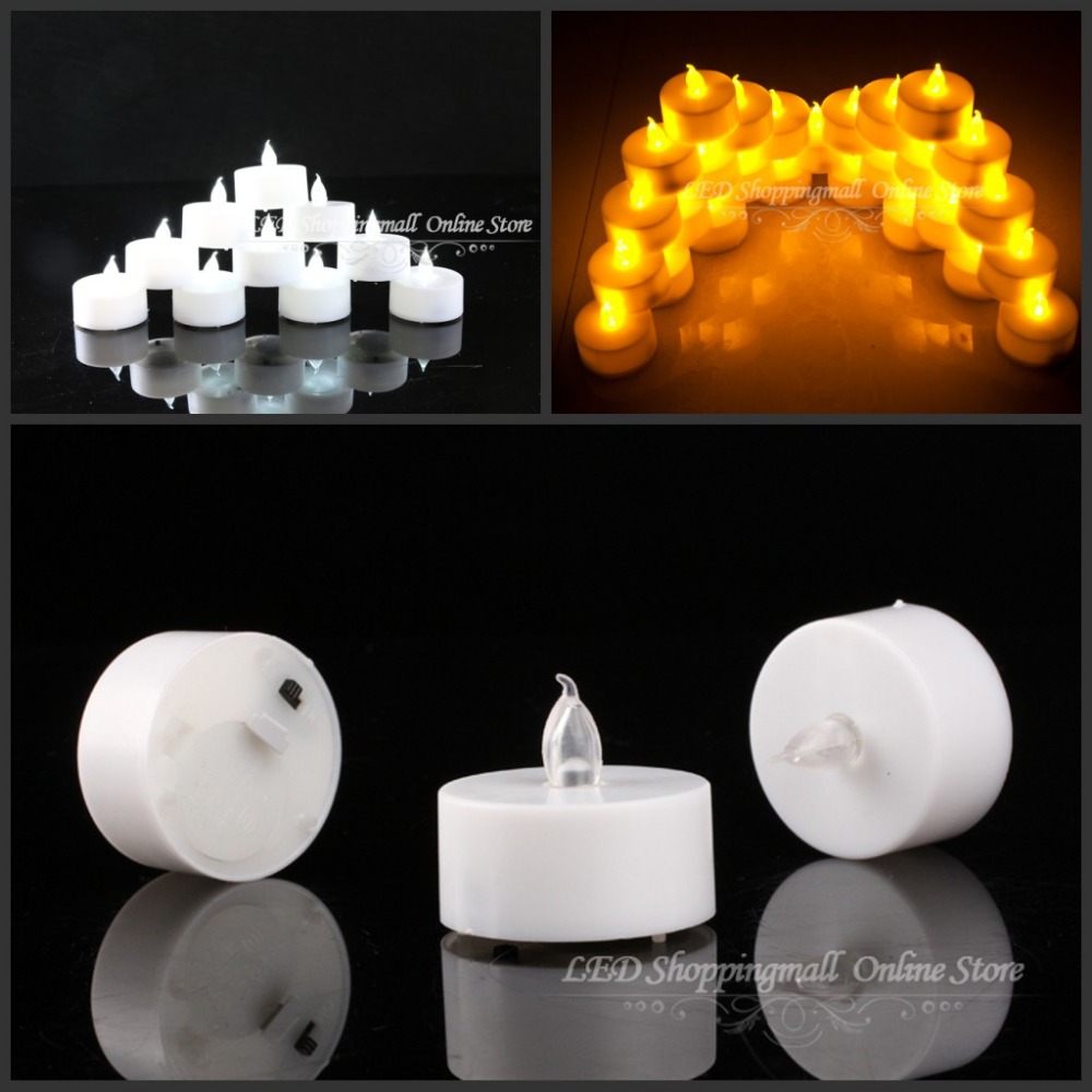48 pcs/lot 1.5 inch electronic led candle smokeless flameless flicker tealight candle lamp wedding party decoration