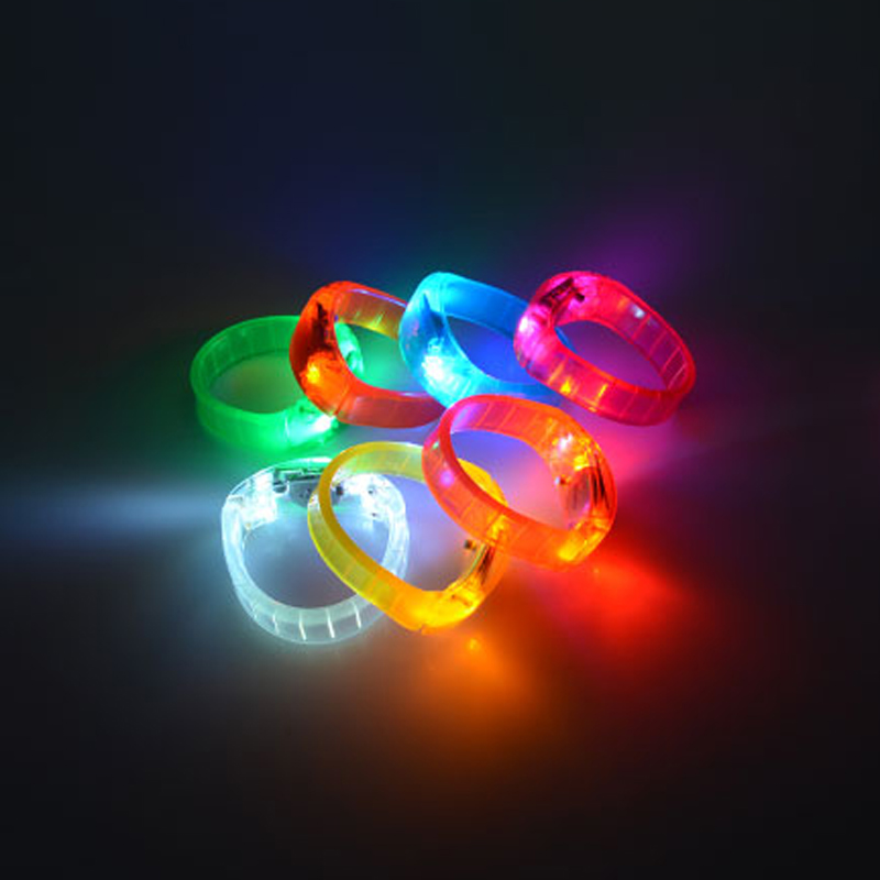 50pcs music activated sound control led flashing bracelet light up bangle wristband night club activity party bar disco cheer