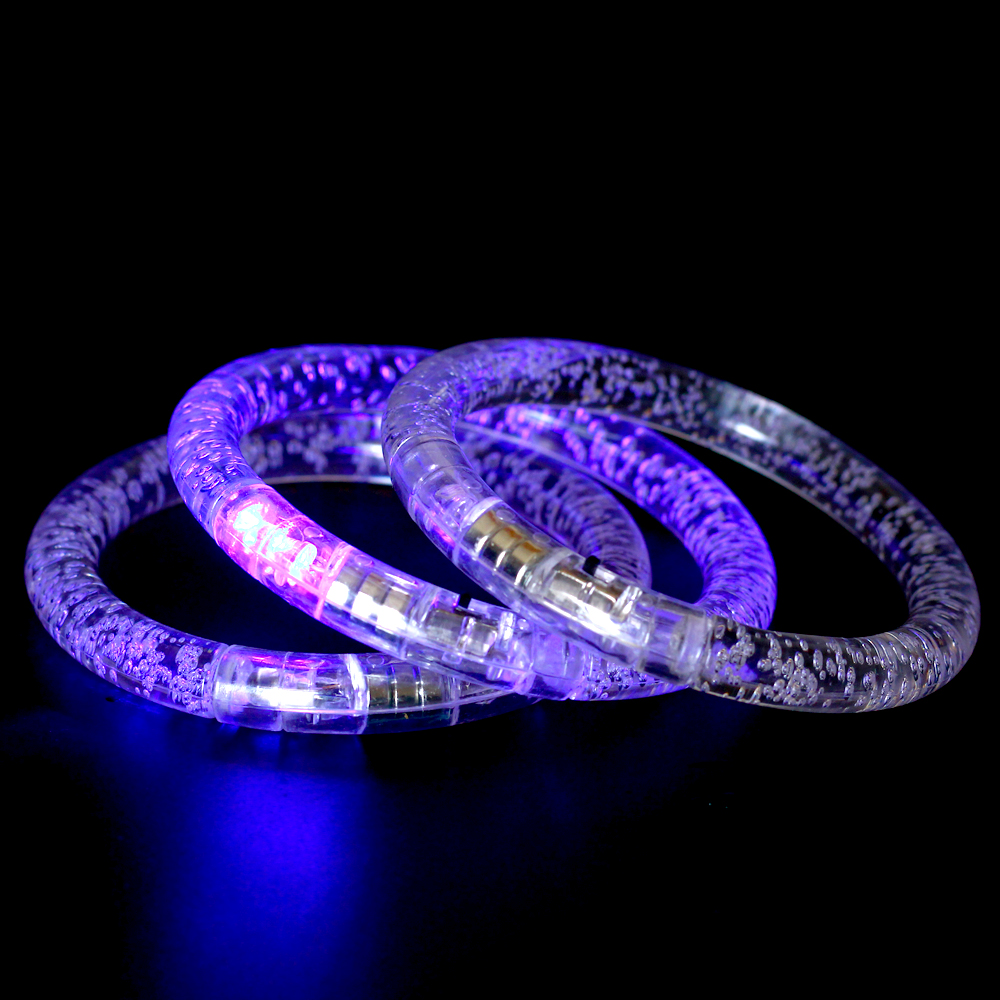 ,60pcs/lot,7color changing led light bracelet ,flash glow acrylic bracelet glow bracelet bangle for party