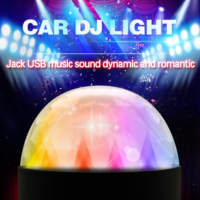 6w music rhythm activated dj disco stage effects light usb charger line 5v mini led car decoration light automobile lamp bulb