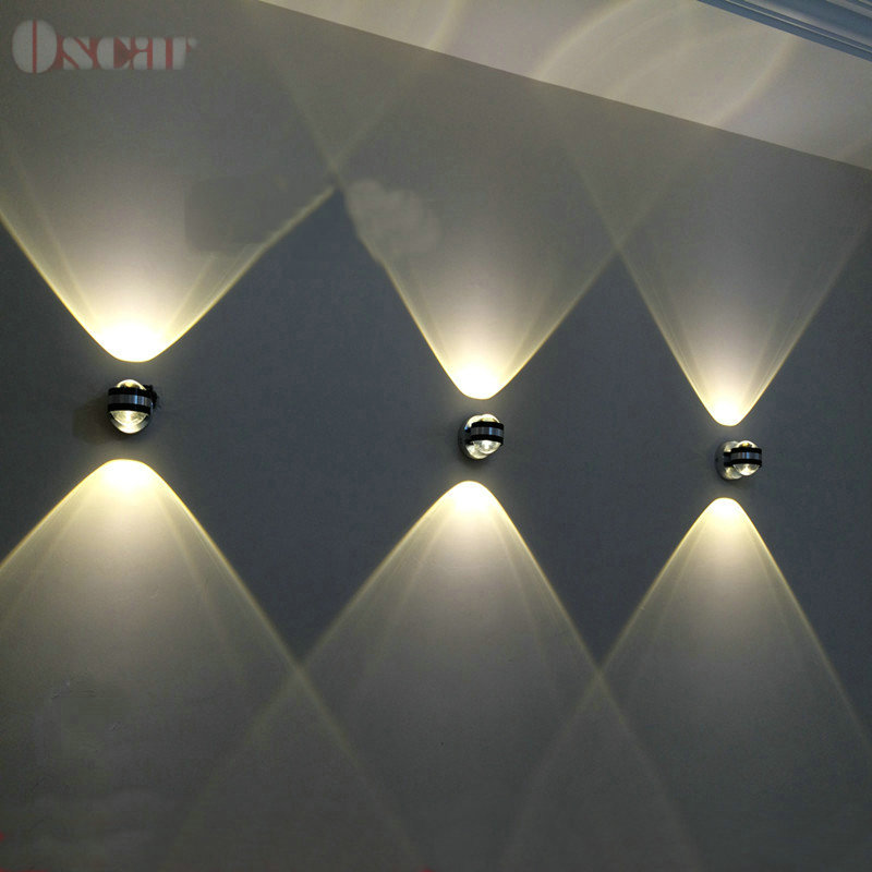 6w warm white led wall lamp wall mounted crystal convex lens ac85-220v silver and black aluminum bathroom bedroom light