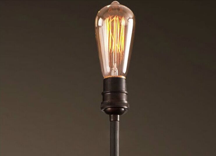 9/16 head vintage pendant lamp black lampshade iron st64 bulb fixture satellite bull droplight bar home decoration