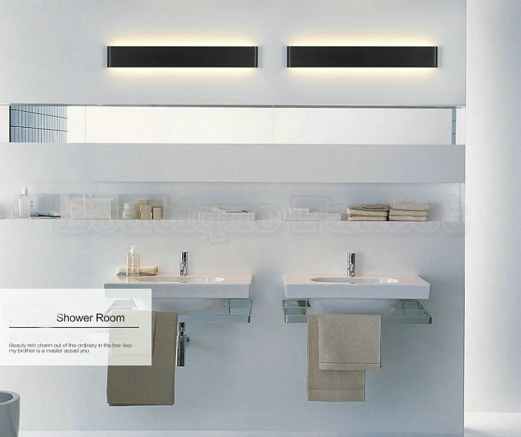 ac 85v~265v 20w 610mm wall lamps bathroom mirror light white or black aluminum 2835 wall lamp ca327