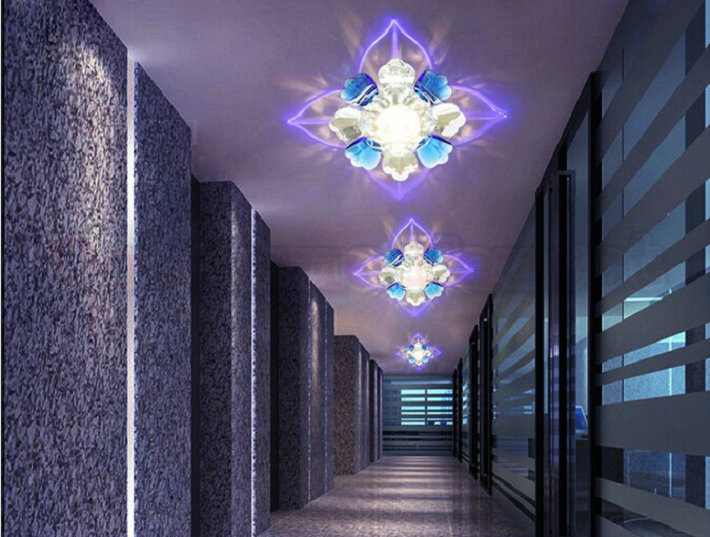 ac85~265v 3w led crystal lamp celling lamps single light entrance hallway living room ceiling lamp ca335 - Click Image to Close