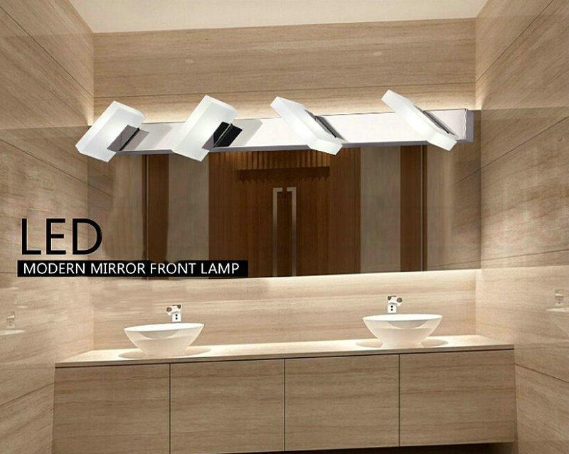 ac85v-265v 12w led cool white stainless steel anti-fog mirror light bathroom vanity toilet waterproof lamp ca343
