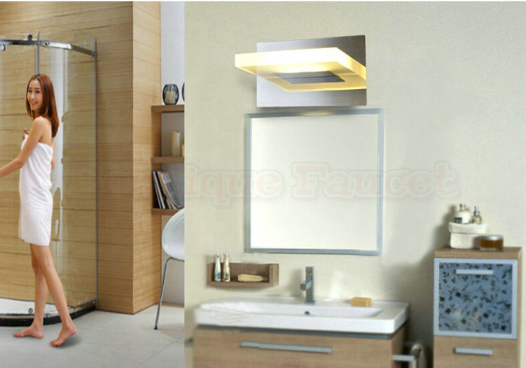 ac85v-265v 5w warm white led stainless steel anti-fog mirror light bathroom vanity toilet waterproof lamp ca346 - Click Image to Close