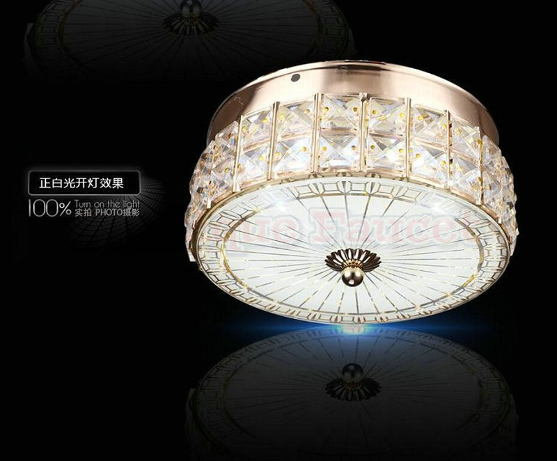 ac85v-265v d20*h10cm cool white modern and stylish gold crystal ceiling chandelier living room lamp fixtures aisle lights ca340