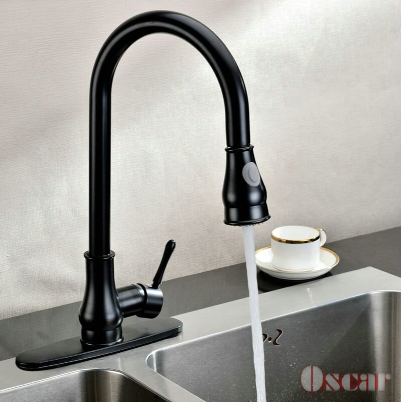 all copper pull-out kitchen faucet and cold tap antique copper faucet full 360 degrees rotation