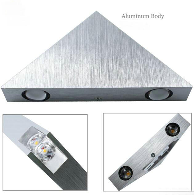 aluminum modern wall sconce triangle designed 3w cool white led wall light decoration home lighting ac85-265v wall mounted lamp - Click Image to Close