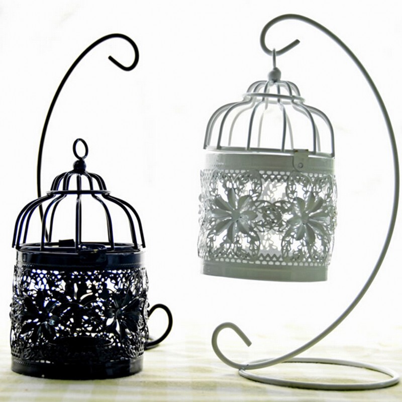 european iron lantern hanging candle holder hook candlestick stand home wedding decoration