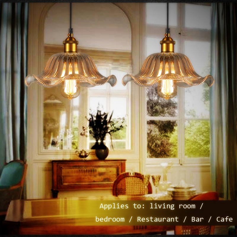 european style glass pendant light bar stair decorative glass hanging lamp e27 110/220v pendant lamp for home decor