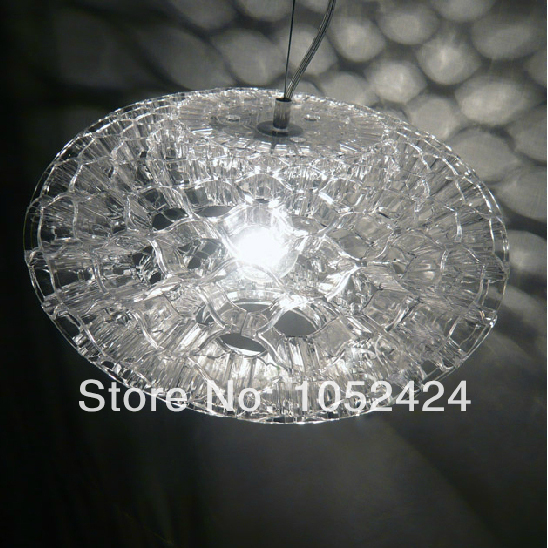 , honeycomb design pendant light, 1 light, modern transparent acrylic plating