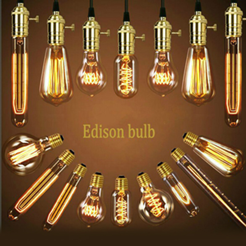 incandescent bulbs e27 e26 antique retro vintage dimmable edison light bulb st64 a19 t45 g95 40w 60w filament bulbs 120v/240v