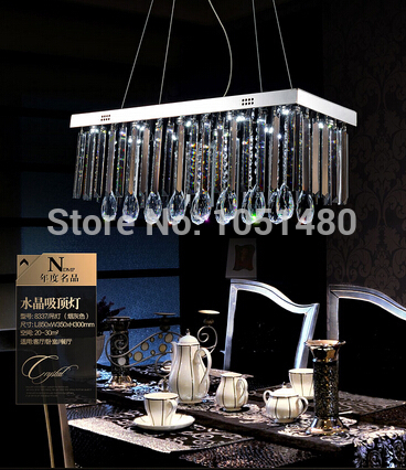 l750* w200*h1000mm fashion modern crystal chandelier for dining room, lustres rectangular crystal lamp