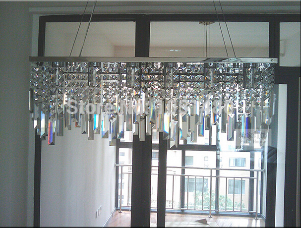 modern brief style rectangular dinning room crystal pendant lights l800*w200*h1000mm