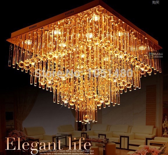modern flush mount 3 layer home chandeliers crystal lights l600*w600*h700mm