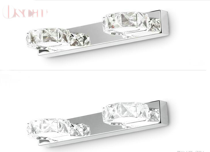 modern minimalist 6w led crystal cool white wall lamp bathroom mirror painted lamps mirror light ac85-260v