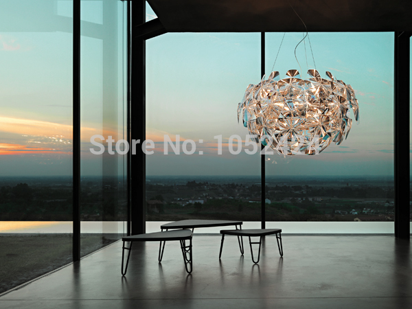 modern pendant lamp 1 light 110v 220v transparent arcylic leaves dinning living pendant lamps