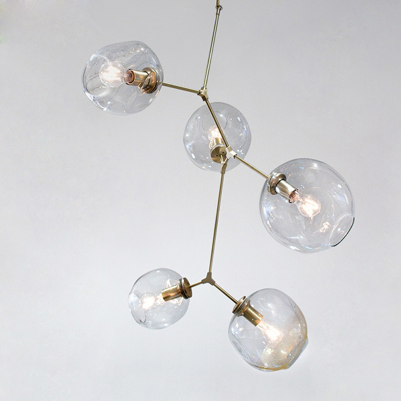 modern pendant light glass 5 lights e27 e27 metal plating pendant lamp for living bed room loft light