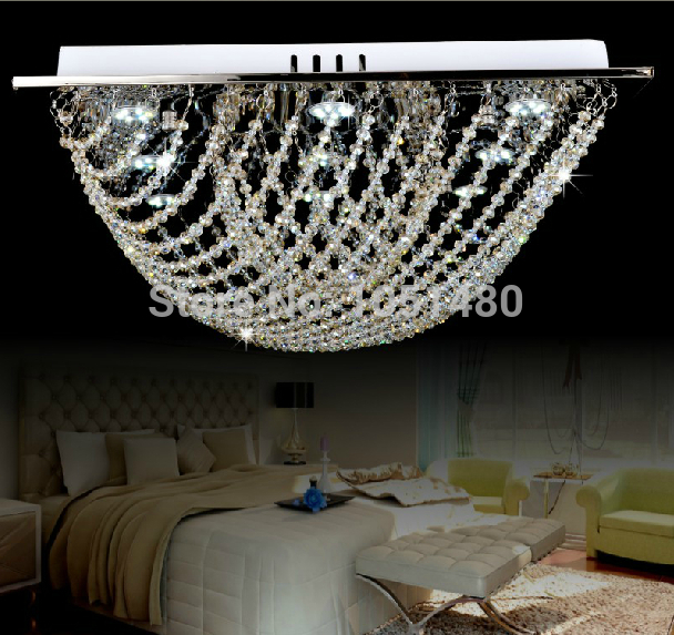 modern square crystal chandelier lighting fixtures living room lamp l600*w600*h220mm, luxury crystal light