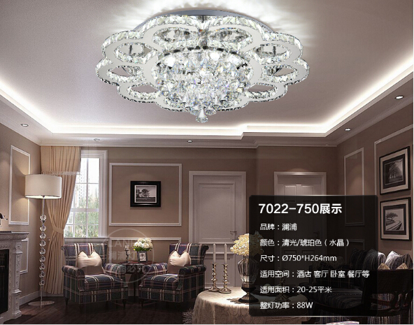 new arrival flower crystal lamp modern led crystal chandeliers of living light design dia80cm el light