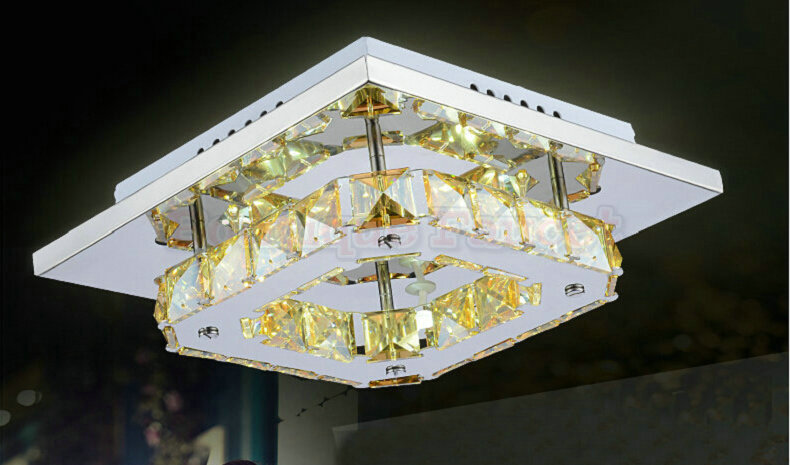 new arrival led ac85v-265v 12w led crystal flush mount crystal chandelier large in for aisle/ hallway/living room lamps ca331