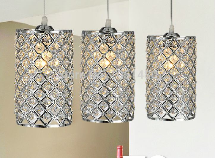 new chrome single lights crystal pendant lamp dinning table light dia120*h220mm with 1000mm wires