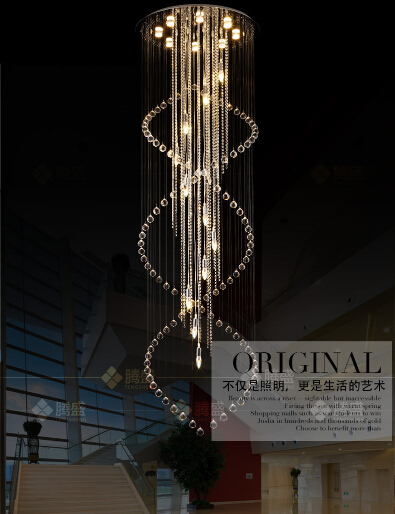 new designer lustres large modern chandeliers light fixtures dia80*h280cm crystal el light