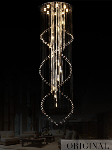 new designer lustres large modern chandeliers light fixtures dia80*h280cm crystal el light