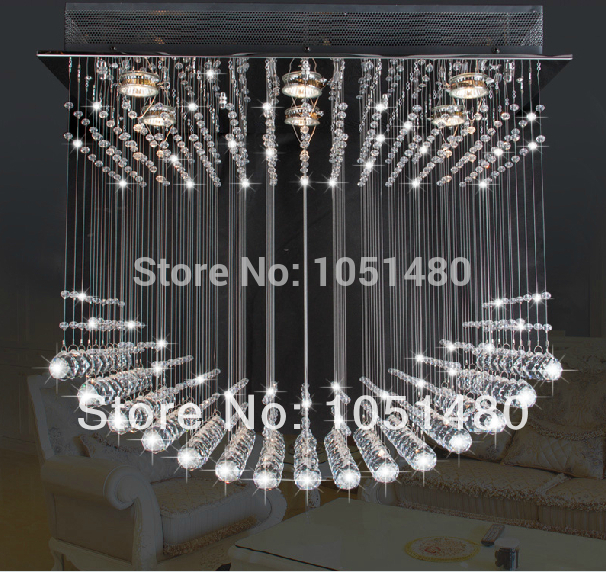 new flush mount rectangle chandeliers modern crystal lighting l600*w400*h550mm dinning room light fixtures