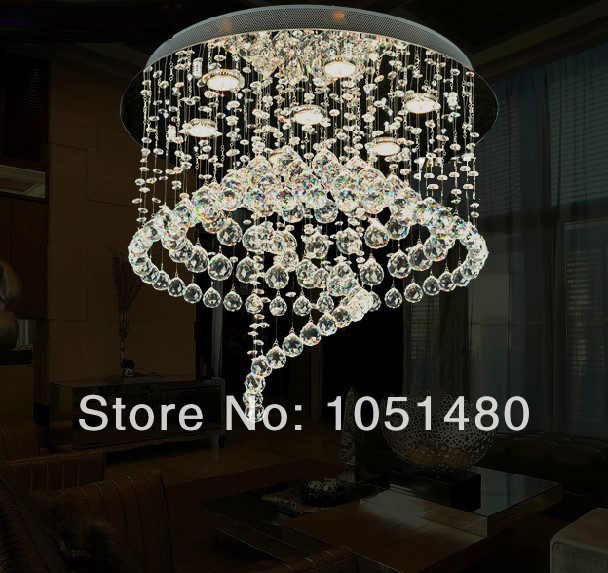 new flush mount spiral modern crystal chandelier light fixture crystal pendant home lamp luster guanrantee