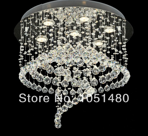 new flush mount spiral modern crystal chandelier light fixture crystal pendant home lamp luster guanrantee