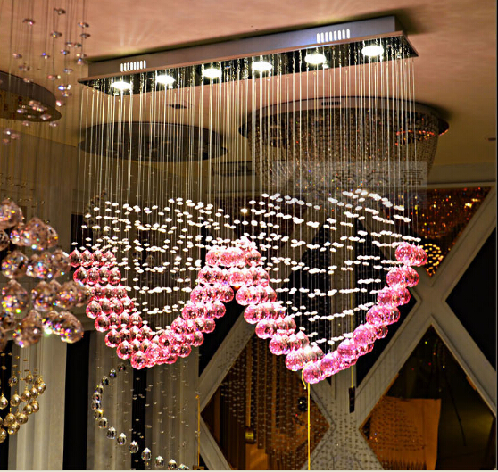 new lustres pink chandelier cristal lamps for bedroom led home lighting chandeliers