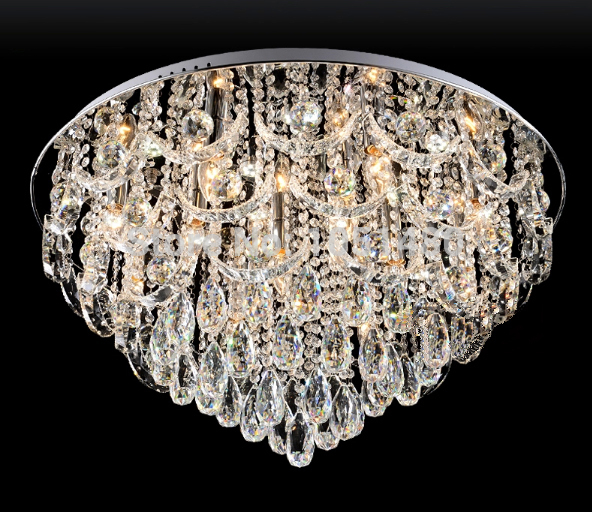 new luxury lustre modern led ceiling lights for living room crystal lamp dia600*h330mm