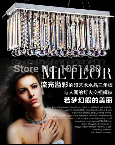 new rectangular crystal light dinning room crystal chandelier l800*w300*h400mm hanging light