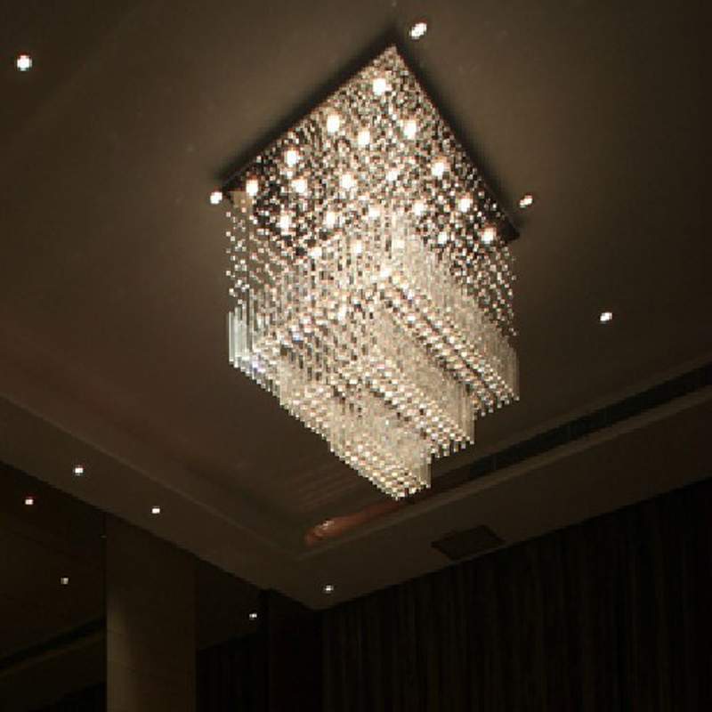 new square design modern crystal lighting large chandelier living room light fixtures