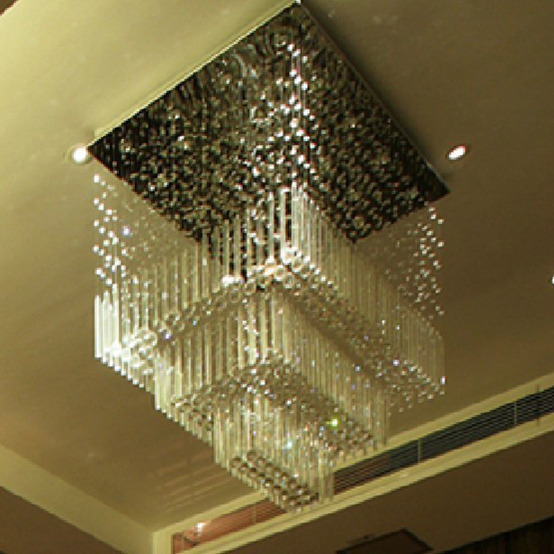 new square design modern crystal lighting large chandelier living room light fixtures
