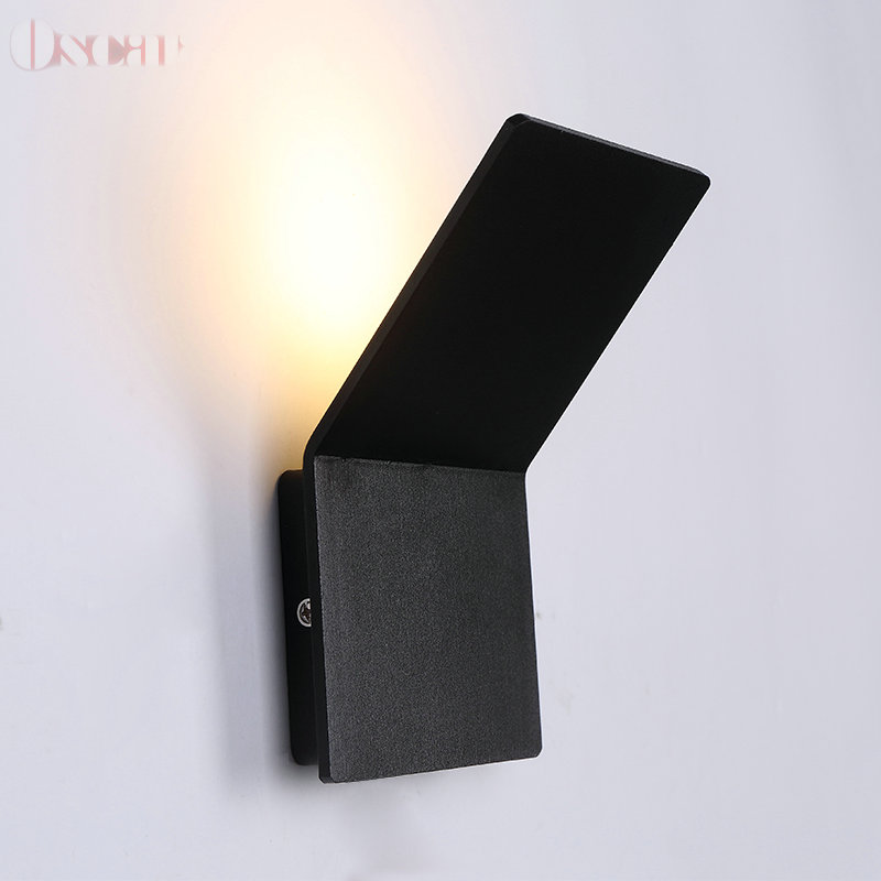 personality atmospheric square black aluminum bedside light 4w warm white led wall lamp living room bedroom hallway sconce