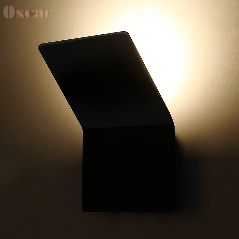 personality atmospheric square black aluminum bedside light 4w warm white led wall lamp living room bedroom hallway sconce