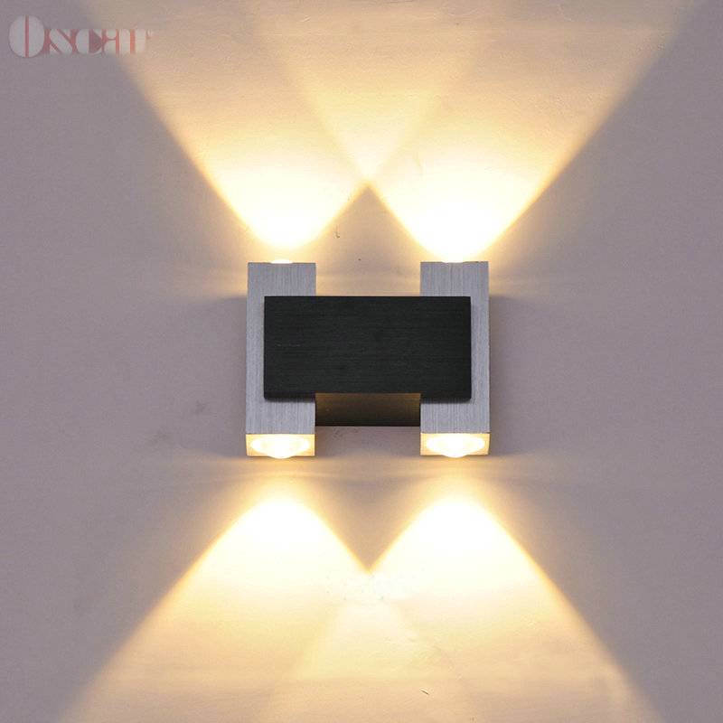 personalized aluminum 4w warm white led wall lamp balcony aisle hallway stairs living room wall light bedroom bedside lamps