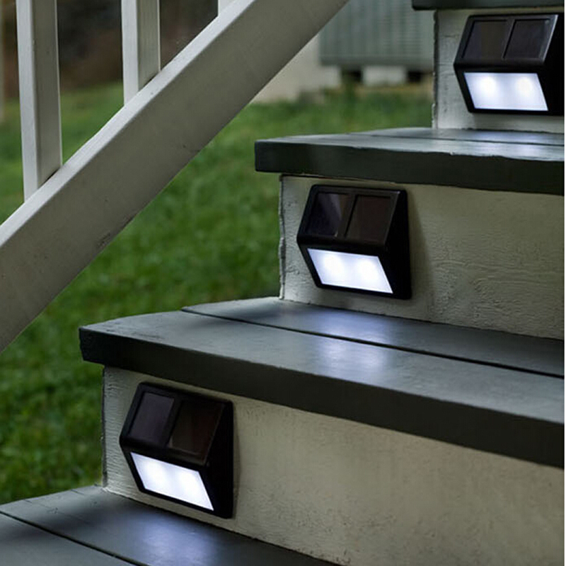 promotion,solar powered staircase light,stainless outdoor step light,2 led solar wall street light 8pcs/lot